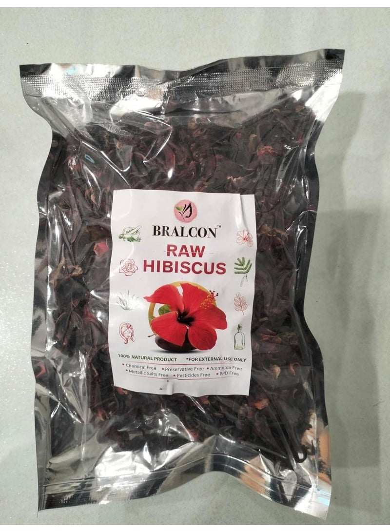 BRALCON Organic Raw Hibiscus -100g |Dry Hibiscus Flower |Rosa-Sinensis for Hair Care & FacePack |Gudhal Ka Phool for Hair growth, Skin Care|Pure raw form - Image 2